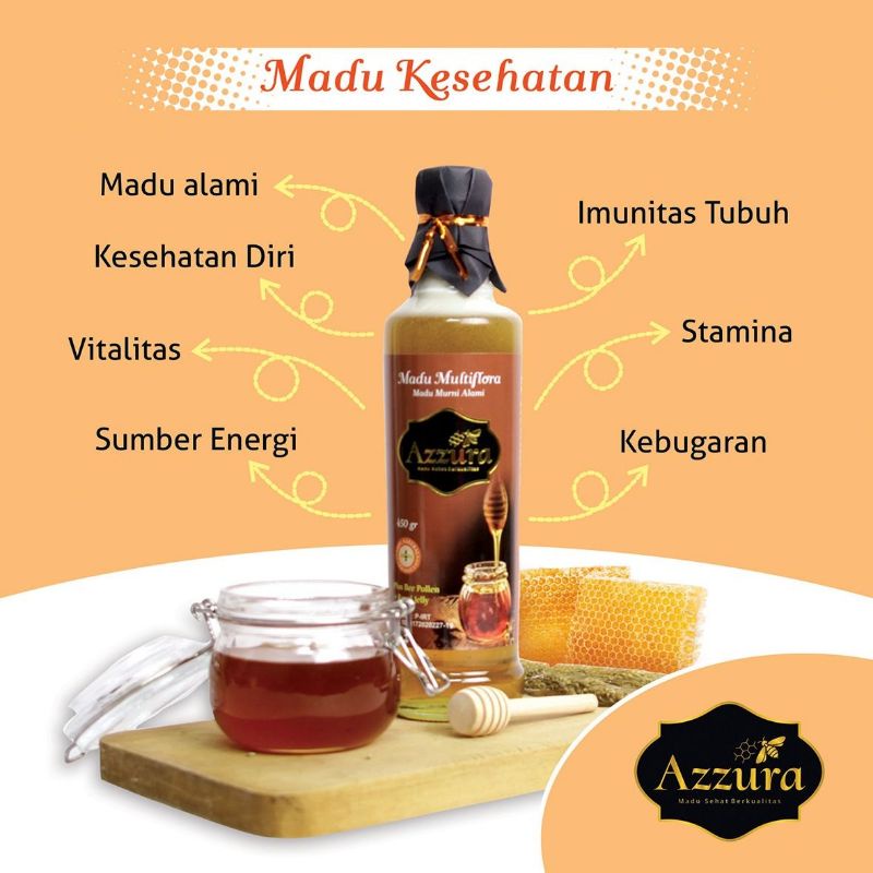 

Madu Murni 100% Multiflora - AZZURA 500g/450g/300g Madu Asli