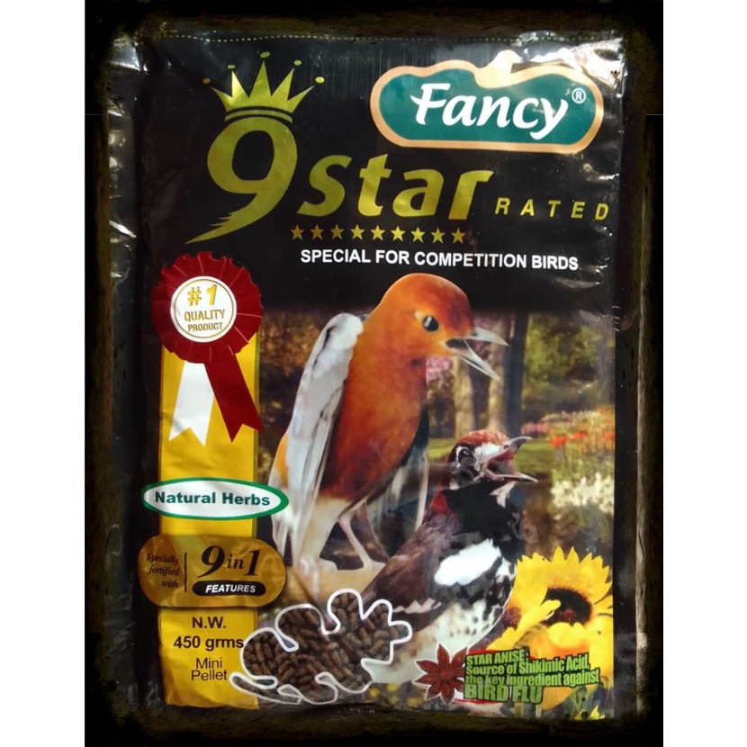 FANCY 9STAR COKLAT PAKAN BURUNG MAKANAN BURUNG KICAU 450GR