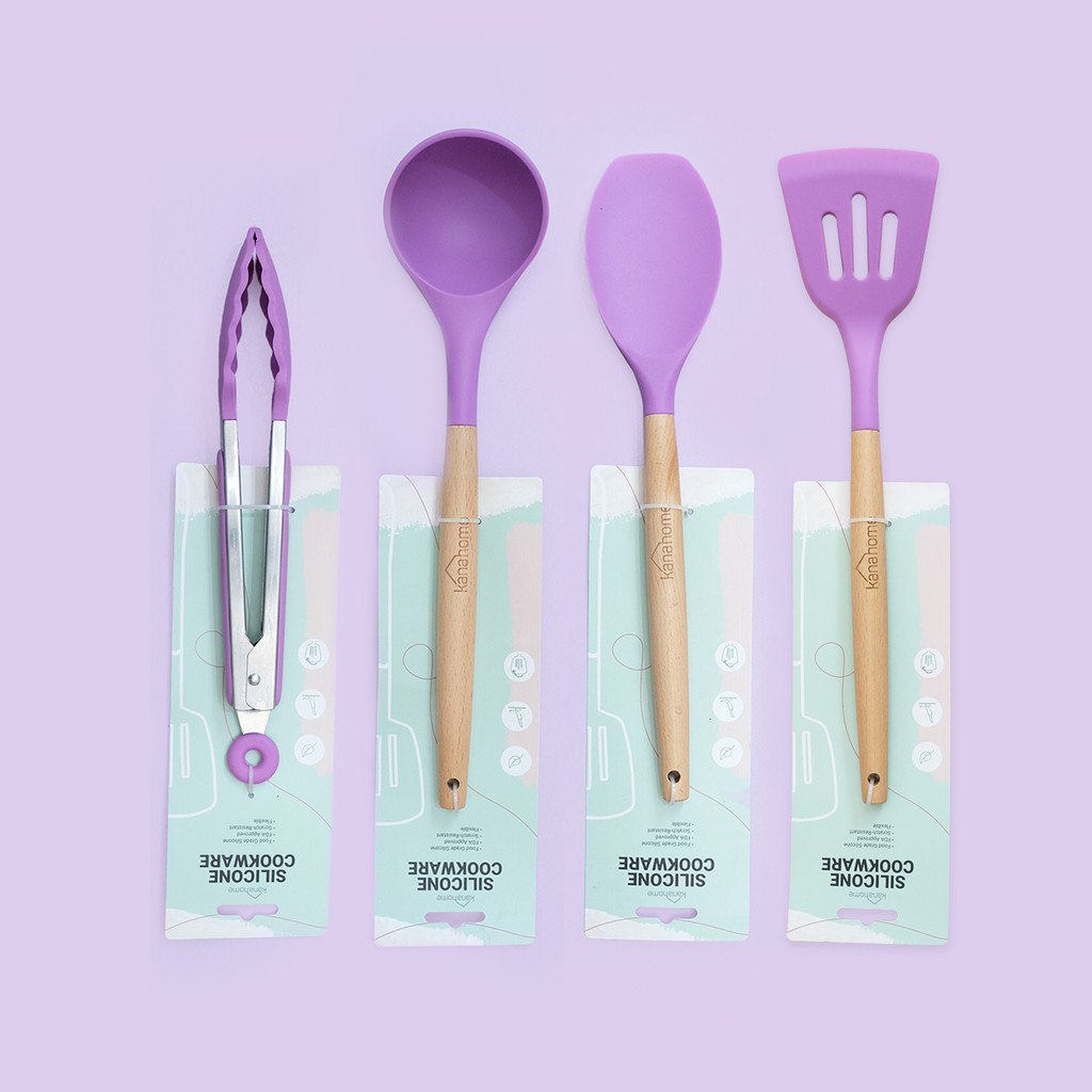 Alat masak/spatula/sutil silikon anti gores dan tahan panas keiko set-4