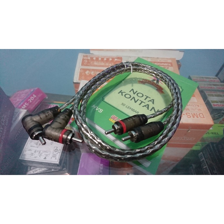 KABEL RCA 2 JALUR AUDIO MOBIL 1METER AMERICAN CHALLENGE BERKUALITAS