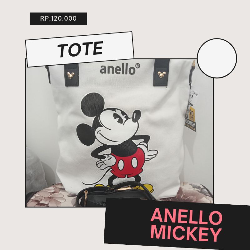 Tote Bag Wanita Anello Ori Mickey