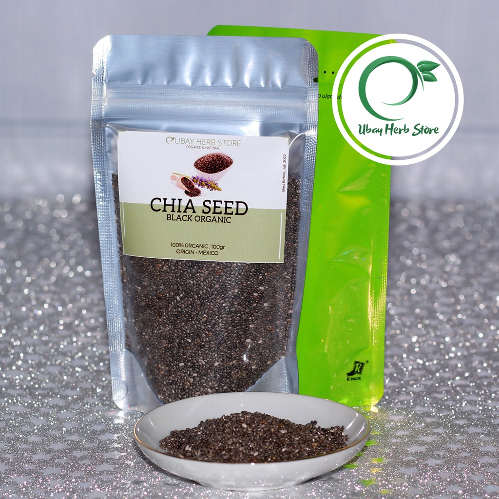 

Organic Black Chia Seed Mexico - Biji Chia Hitam Organik - USDA Certified Organic - Grade A+ 100gram