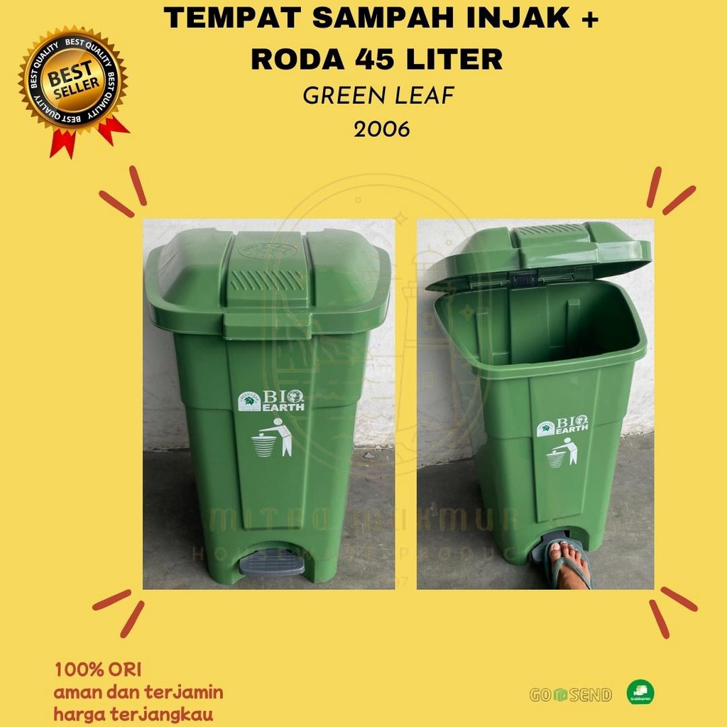 GREEN LEAF - TEMPAT SAMPAH INJAK + RODA 45-90 LITER / TEMPAT SAMPAH 2006-2009 GL