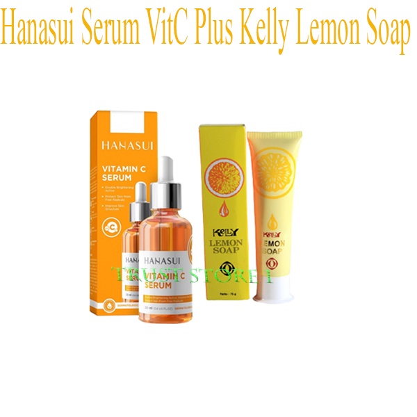 Paket Kelly Lemon Soap 15 gr / Sabun Kelly Pembersih Wajah Glowing Plus Serum Vitamin C Original