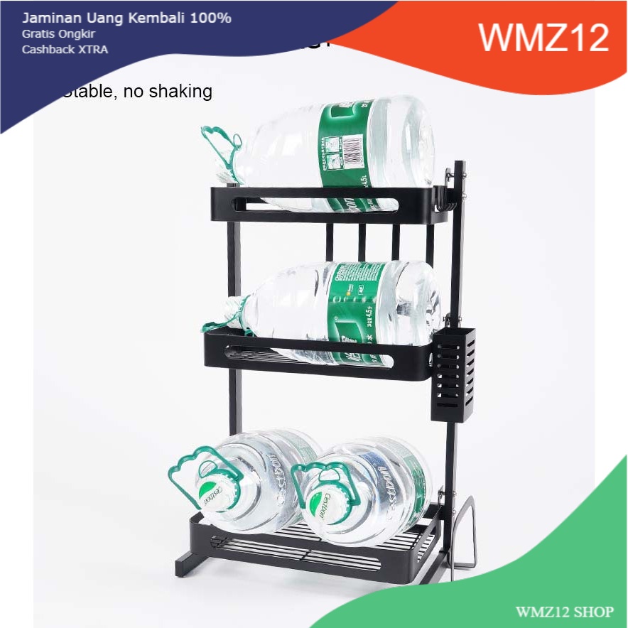 NETEL Rak Dapur Penyimpanan Bumbu Penyelenggara 304 Rak Bumbu Stainless Steel 2/3 Tier Rak Botol