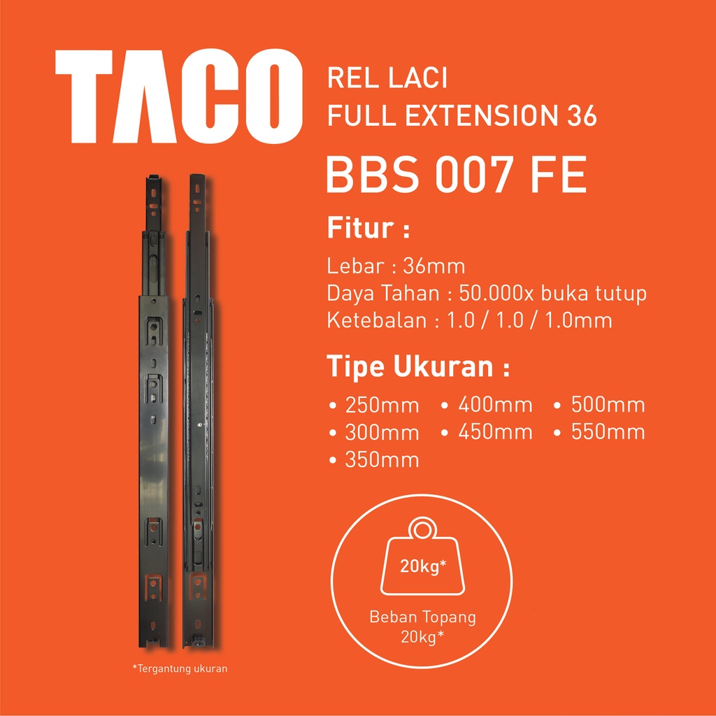 TACO Rel Laci Double Track Standar 25 - 55 cm