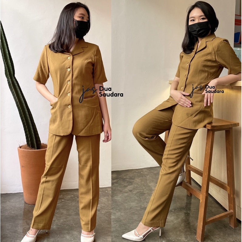 PEMDA / KHAKI WANITA / SERAGAM PEMDA / BAJU DINAS / SERAGAM DINAS