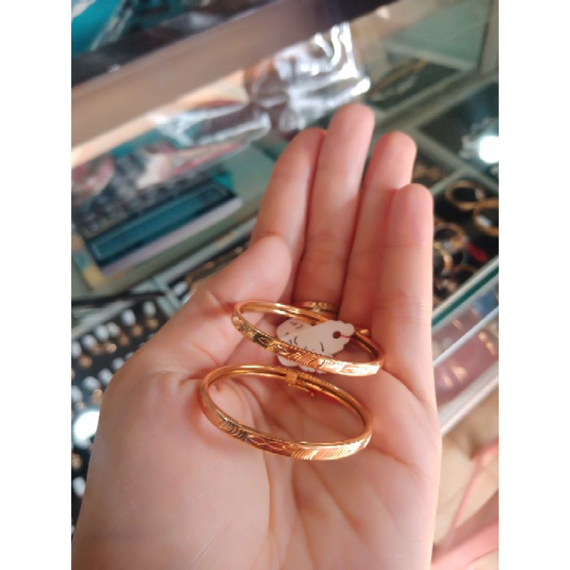 Gelang Emas Untuk Anak Emas Asli Motif Polos Bagus Dan Awet Gelang Emas Murah Ready Gelang Anak Laki