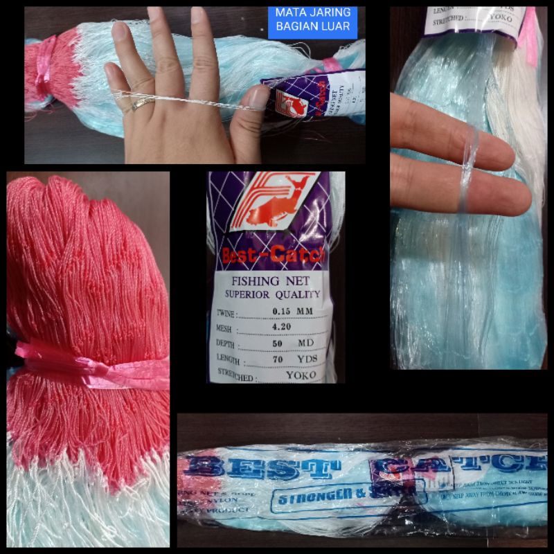 BEST CATCH 0.15MM/ 4.2/ 50X70 JARING KANTONG SENAR TANGSI JARING UDANG JARING KANTONG PUKAT UDANG