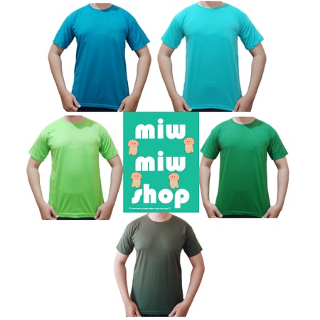 KAOS POLOS COTTON COMBED 30s PRIA & WANITA DEWASA HIJAU STABILO HIJAU FUJI HIJAU ARMY TOSCA MUDA TOS