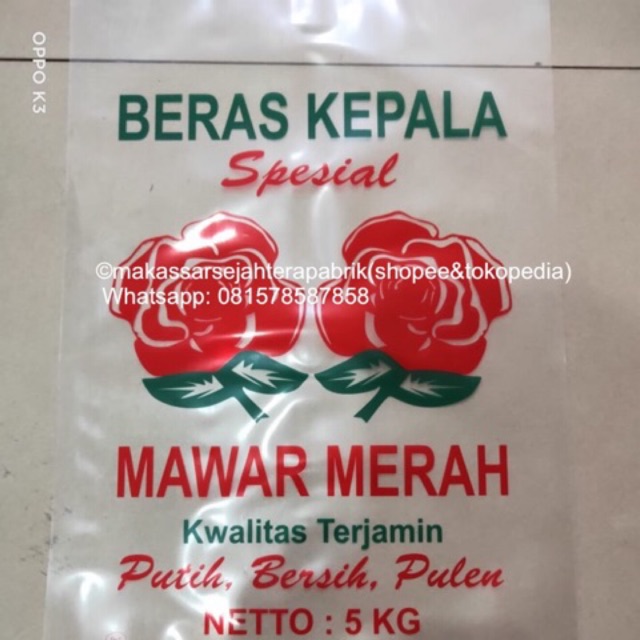 

50 lbr Kantong beras Mawar Merah 5KG