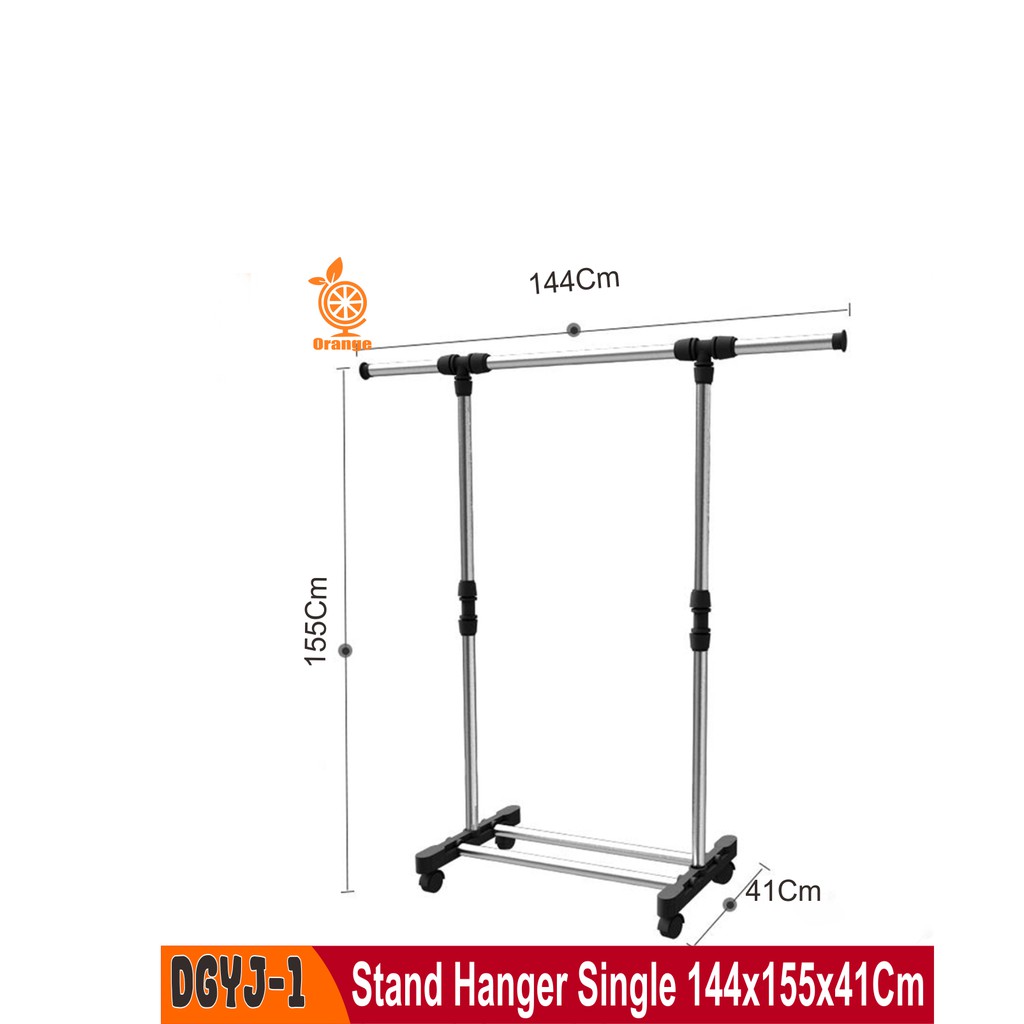 Stand Hanger Baju Single Gantungan Berdiri Rak Serbaguna Dengan 4 Roda DGYJ-1 Worldhome66