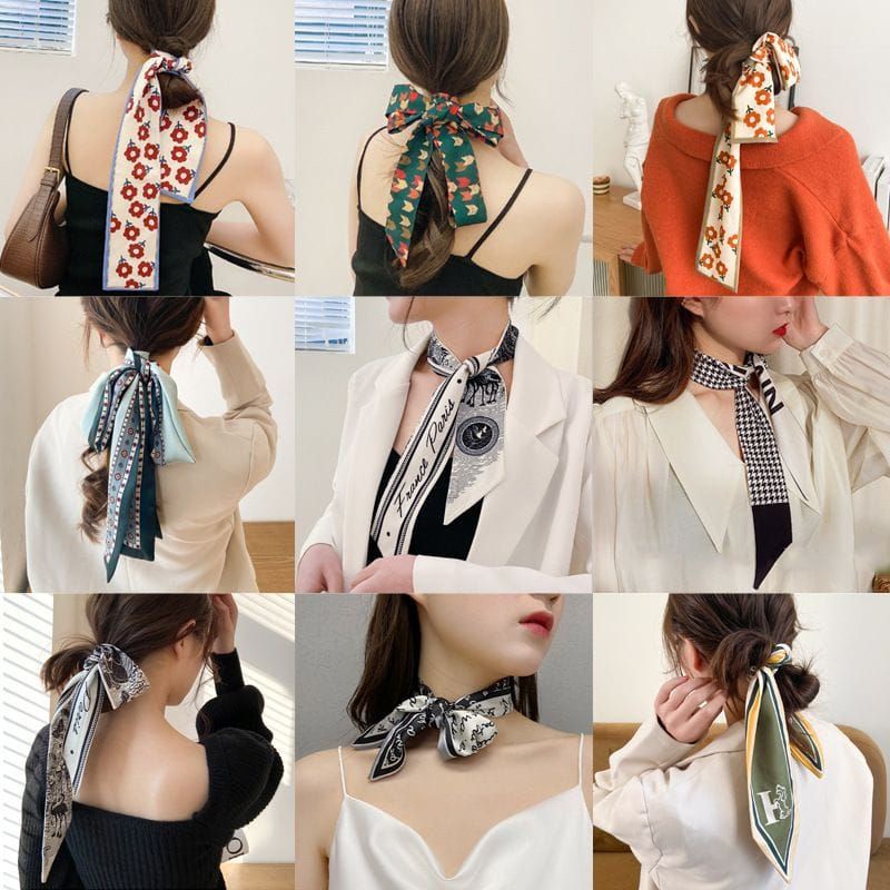 Syal Scraft Simple Model Korea | Ikat Rambut Model Syal Scraft | Pita Tas Syal Scraft