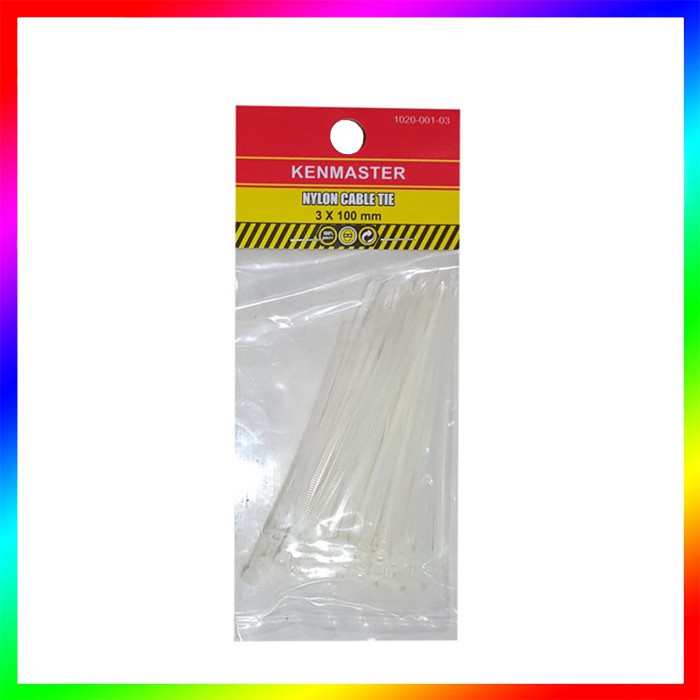 Kenmaster Nylon Kabel Ties 10 cm Cable Tis 3 x 100 mm 50 pcs PUTIH