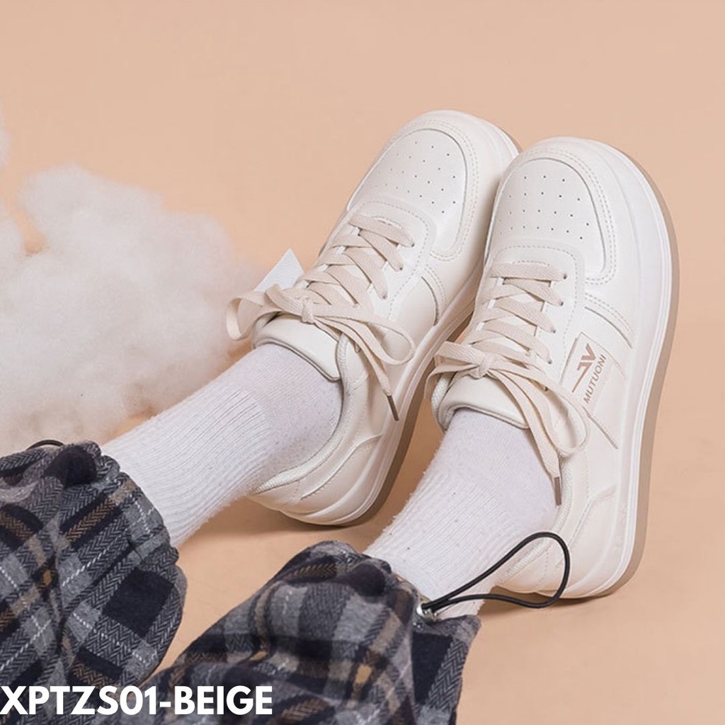 SNEAKERS WANITA IMPOR BAHAN PU KEREN MODEL HIGHSOLE FASHION KOREA STYLE KEKINIAN PTZS01