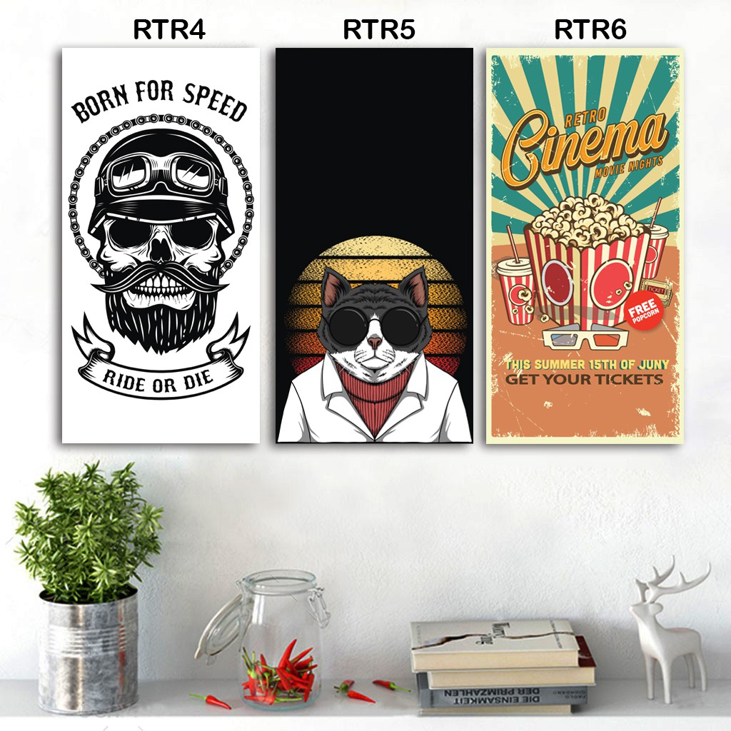 Dekosistem - Hiasan dinding poster kayu estetik Pajangan rumah Kamar Cafe Retro Poster