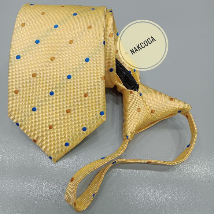 Dasi Pria dasi kuning zipper dasi kantor pria jadi siap pakai long tie(C9W7) Dasi Kupu Kupu Pria Das