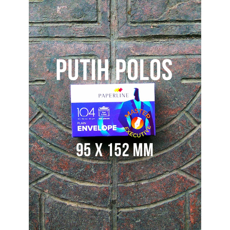 [Pak - 100 lembar] Paperline / PPL Amplop Putih Polos 104 PPS / 95 x 152 mm