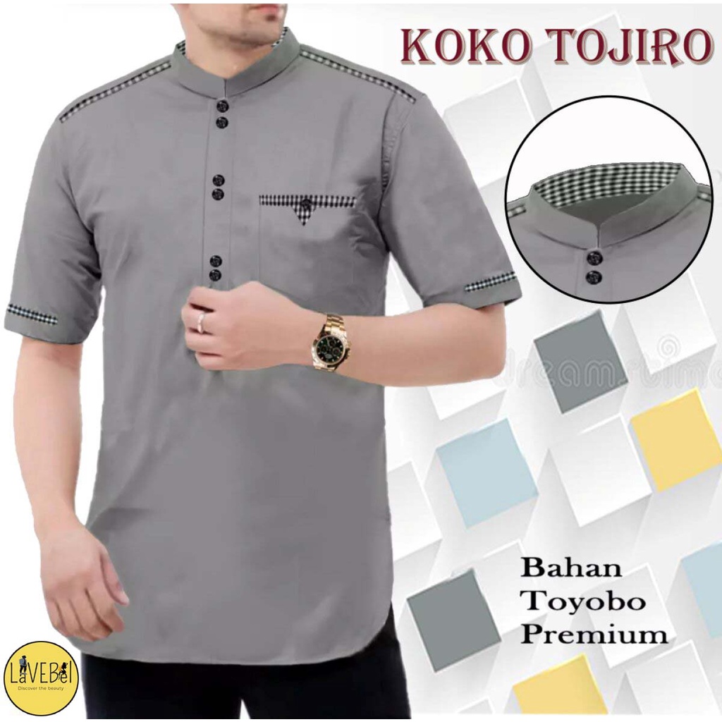 LVB Baju Koko TOJIRO / Baju Muslimin / Atasan Muslim Pria / Qurta Raja Pakistan JUMBO / Bahan Toyobo Premium Berkualitas / 18844 18846 18848 18850 / LAVEBEL