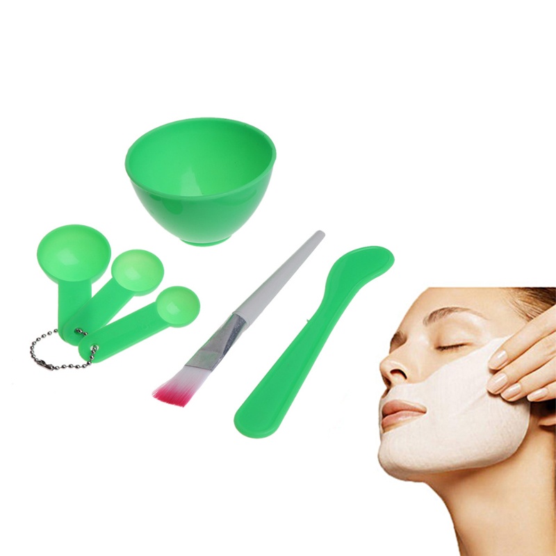 Zzz Set Peralatan Sikat Sendok Pengukur Mangkok DIY Homemade Warna Pink Untuk Perawatan Wanita