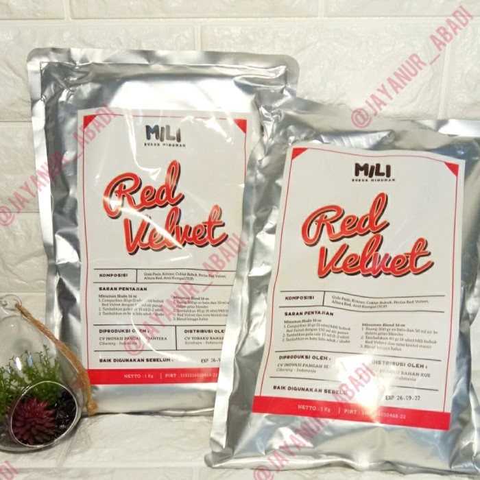 

DISKON - (BISA COD) MILI BUBUK MINUMAN RED VELVET ORIGINAL 1KG (exp 24bln)