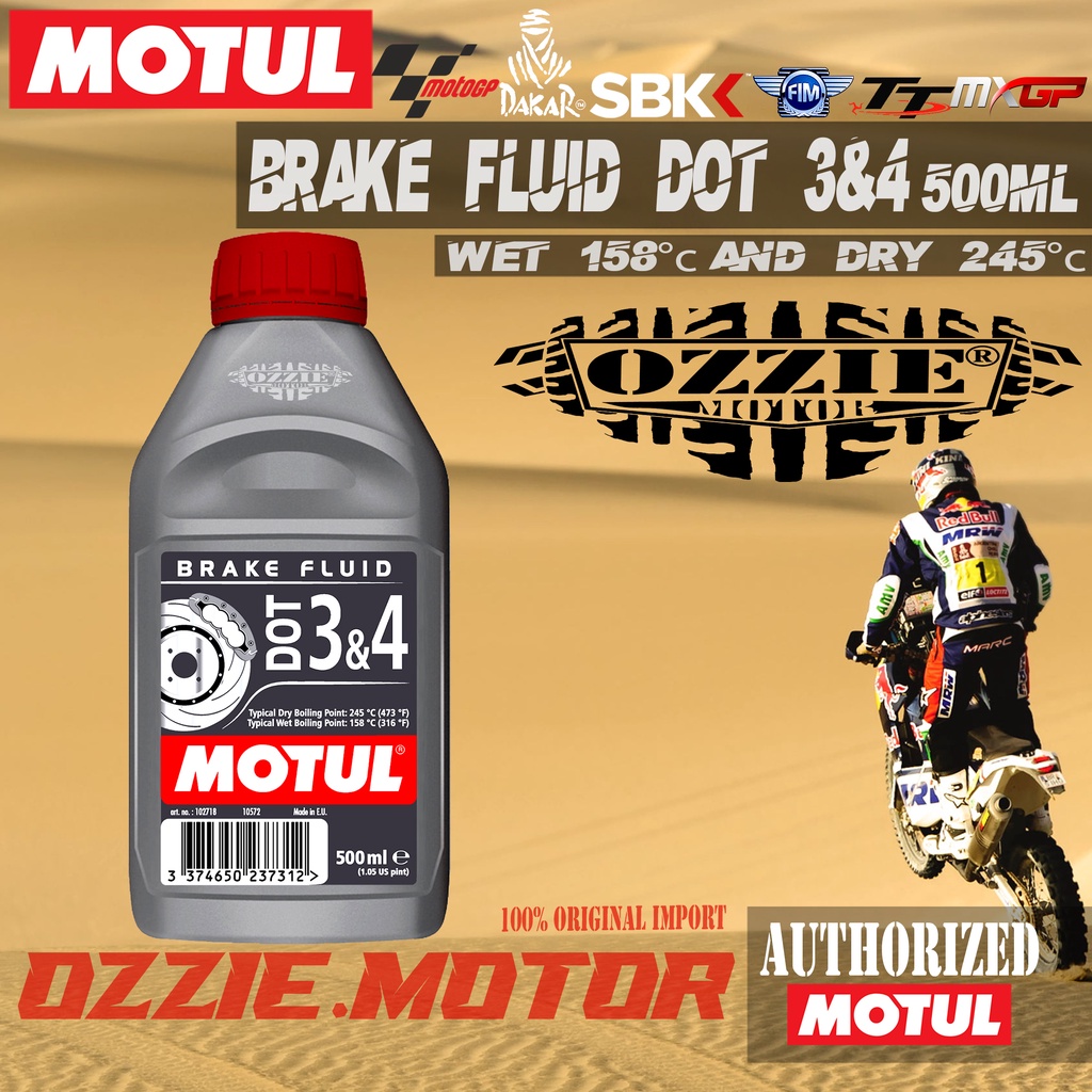 MOTUL BRAKE FLUID DOT 3&amp;4 DOT 3 DOT 4  500 ml MINYAK REM OLI MOTOR IMPORT ORIGINAL