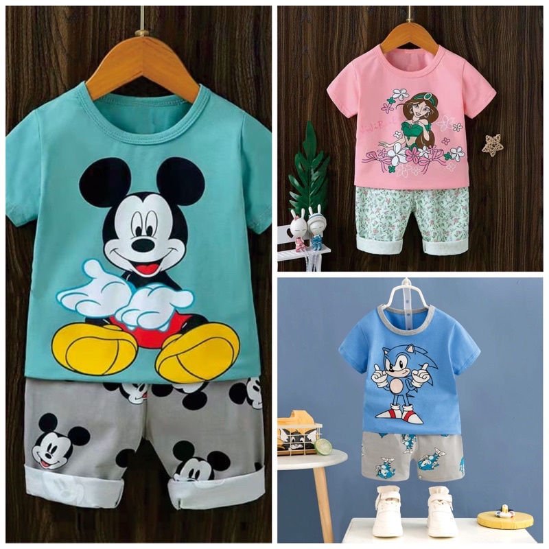 Setelan Anak Laki-Laki Import Setelan Anak Sonic / Baju Santai Anak Laki-Laki / Baju santai Import M