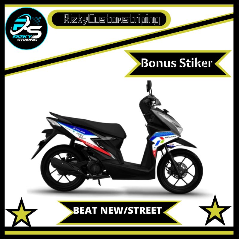 STRIPING VARIASI HONDA BEAT NEW/SREET 2020# MANDALIKA MOTIF.