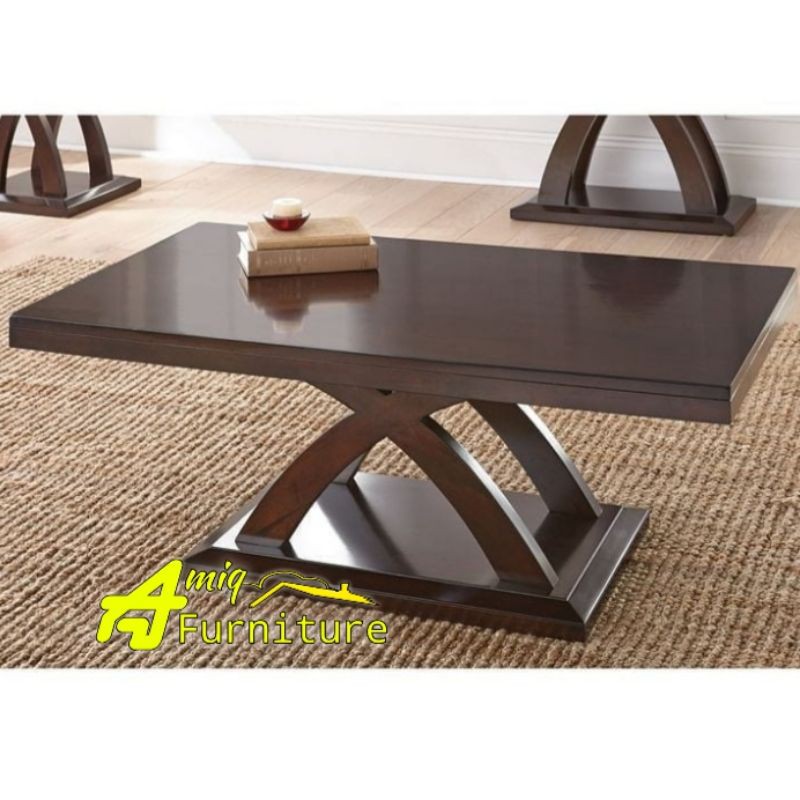 Meja tamu custom kaki silang