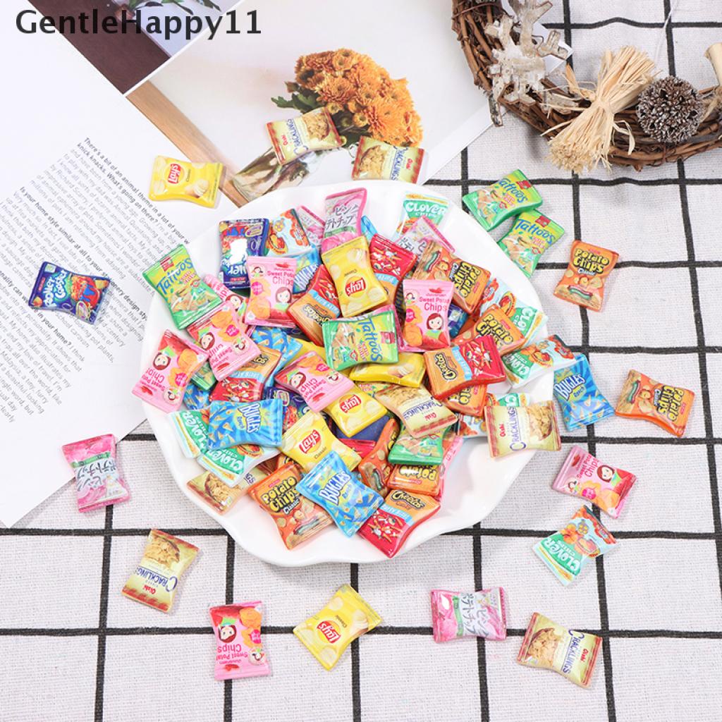 Gentlehappy 10Pcs / Set Mainan Simulasi Permen / Snack / Cream Bahan Resin Untuk Aksesoris Rumah Boneka