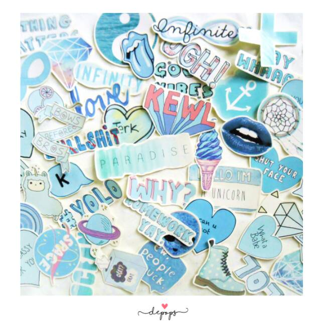 35+ Ide Sticker Tumblr Warna Biru