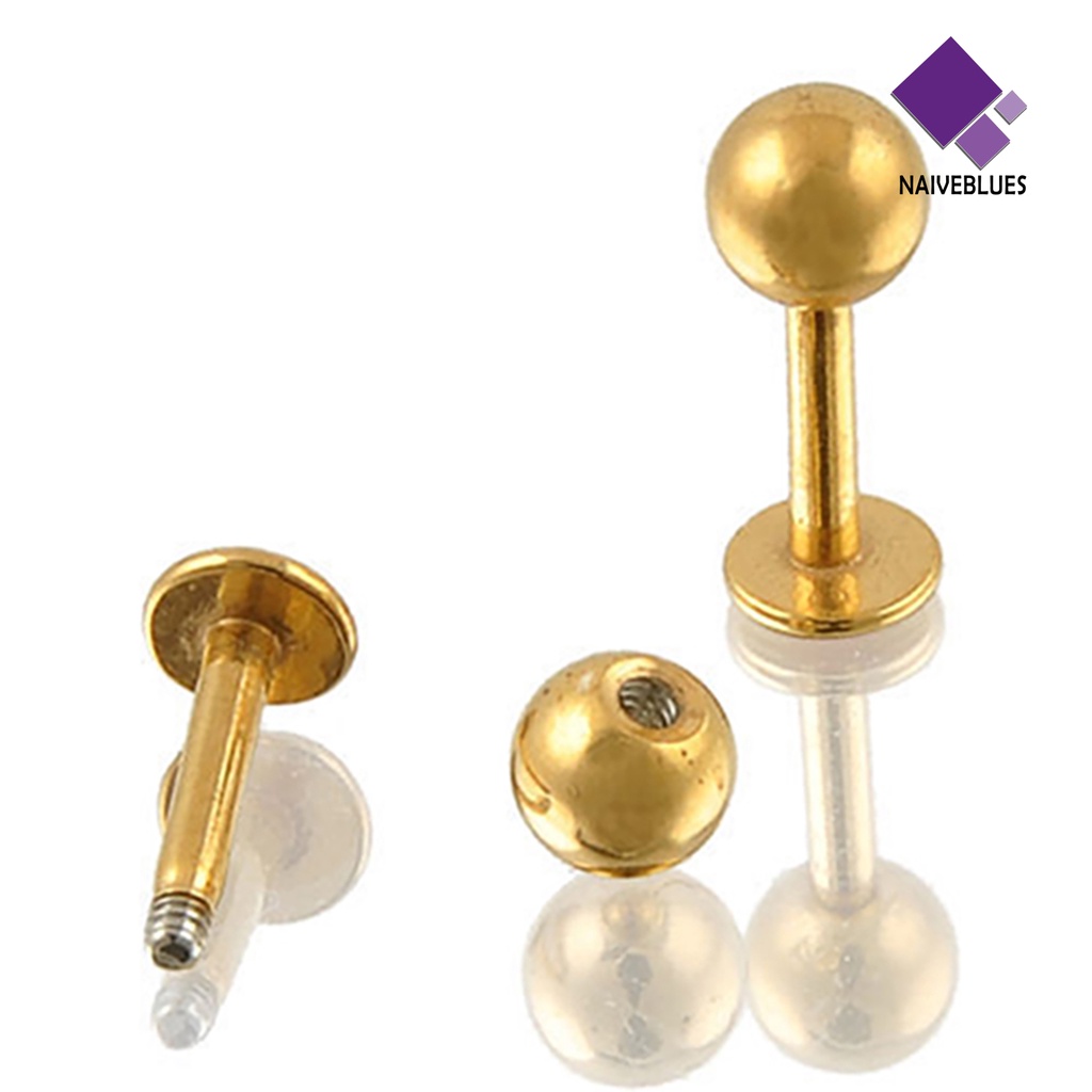 Anting Stud Bentuk Barbell Bahan Titanium Untuk Wanita