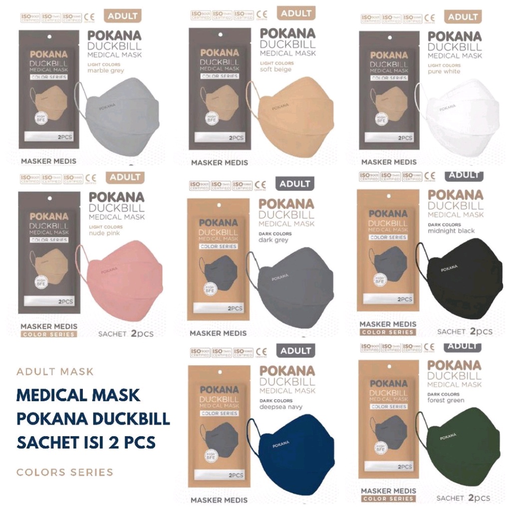 Masker Pokana Duckbill Dewasa KF94 4Ply Earloop KF 94 Surgical Medis Kemasan Sachet isi 2pcs