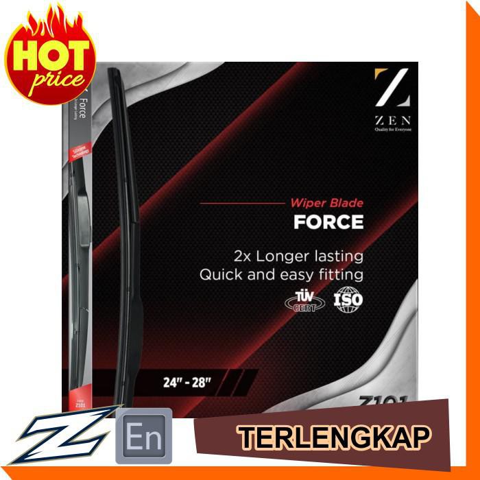 WIPER HYBRID FRAMELESS ZEN FORCE 28" FULL SILIKON MODEL KEREN