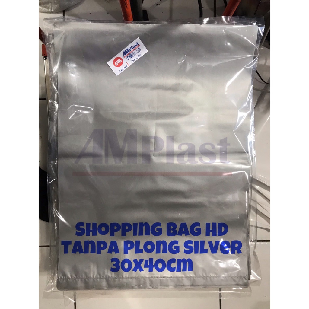 [PER 10 LEMBAR] || 30 X 40 cm || Plastik Packing Olshop HD Tanpa / NON Plong Warna Silver