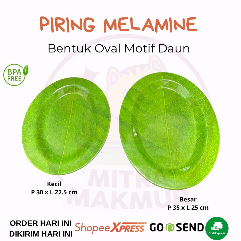 MELAMINE - PIRING MAKAN OVAL BESAR DAN KECIL / PIRING MAKAN PECEL