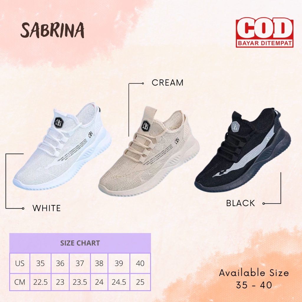 Sepatu Sabrina Sneakers Kanvas Wanita Casual Import Sport Shoes