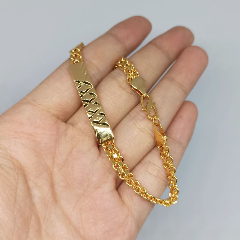 Gelang Yaxiya Rantai Plat Gold G08165