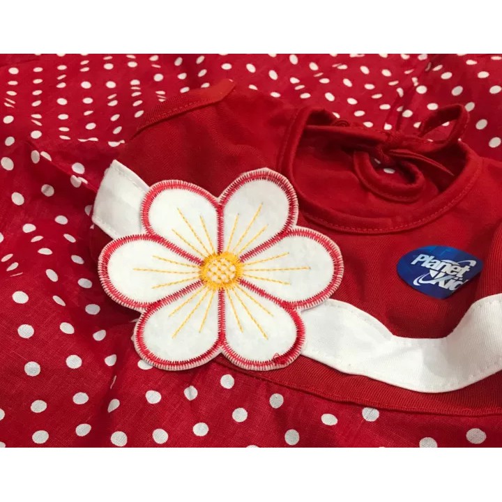 Babysmart - PLANET KIDS Dress POLKADOT BUNGA Baju bayi perempuan usia 0-12 bulan/Pakaian anak cewek