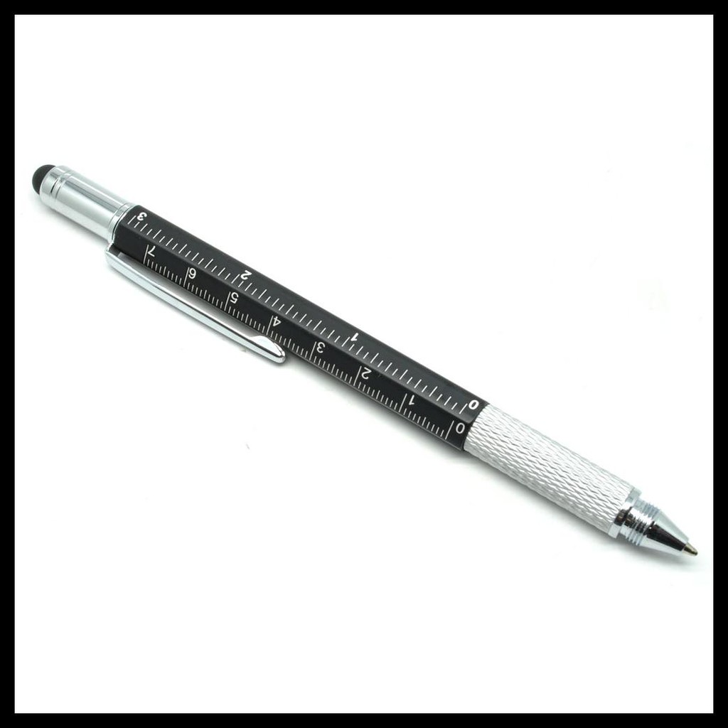 

Terbaru Pena Multifungsi Metal Stylus + Penggaris + Level + Obeng - MYC65 - Black KOMPLIT [Kode