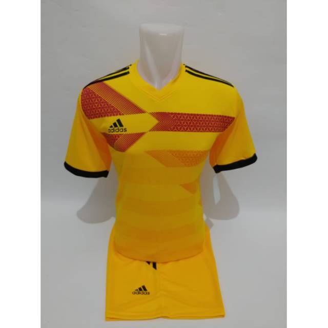Setelan futsal baju sepakbola seragam futsal adidas milan kuning