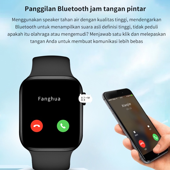 [2022 Hot Sale] X7 Smartwatch ORI 1.75 Inci Layar Sentuh IPS Layar Penuh Tahan Air Smartwatch Android IOS Jam Tangan Smartwatch Pria Jam Tangan Pintar Wanita Bluetooth Iphone Sports Smart Watch Pengiriman Lokal