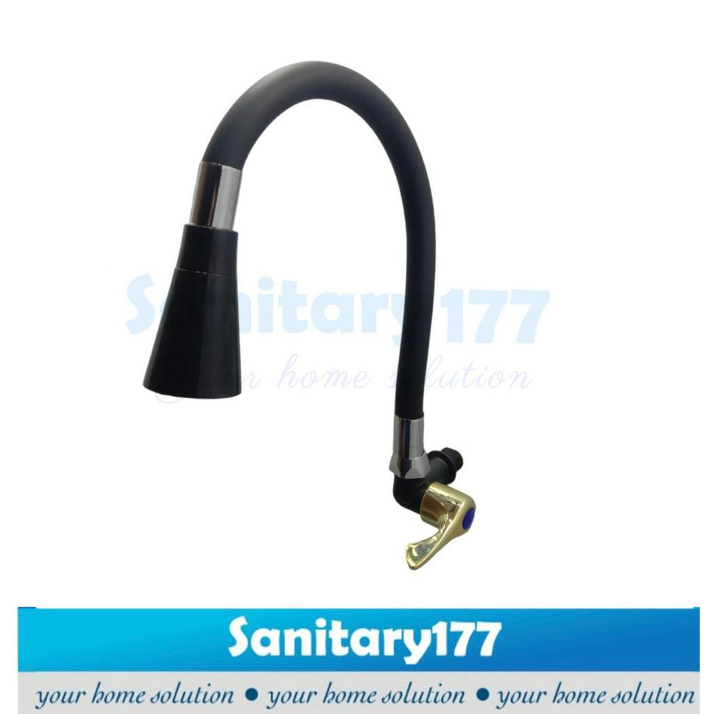 kran angsa  Fleksibel dapur 2in1 Murah HITAM Gold - keran air cuci piring sink flexible BLACK emas wastafel cuci piring 360 putar 6