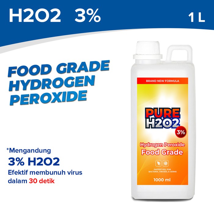 PURE H2O2 3% Food Grade 1 Liter Hydrogen Peroxide 1L Hidrogen Peroksida ...