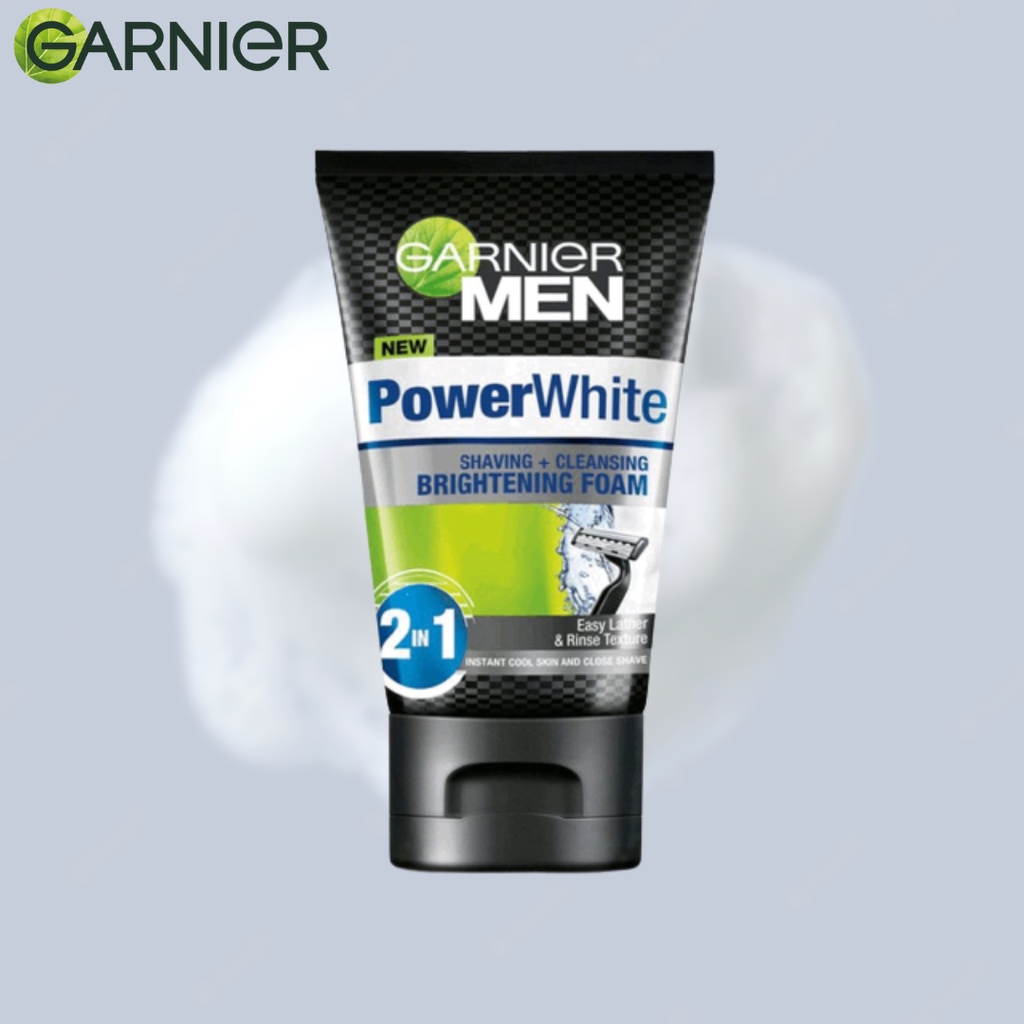 GARNIER POWER WHITE SHAVING + CLEANSING FOAM 100ML