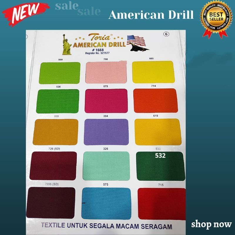 Promo 12.12 Sale Kain drill. American drill. Bahan drill - meteran. Kain american drill - dril. SERA