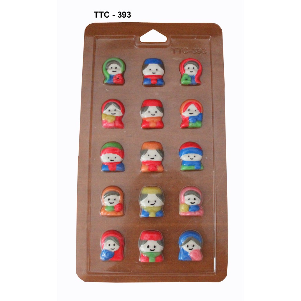 Mika Plastik High Quality Cetakan Coklat Bentuk Karakter Anak Muslim / Puding Jelly / TTC 393