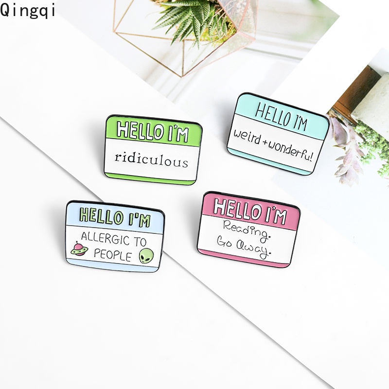 Bros Pin Enamel Desain Kartun Kutipan Dialog 4 Gaya Untuk Hadiah Teman