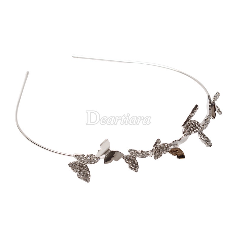 New Simple and Fashionable Butterfly Crystal Gemstone Hair Band Female Thin Hairpin