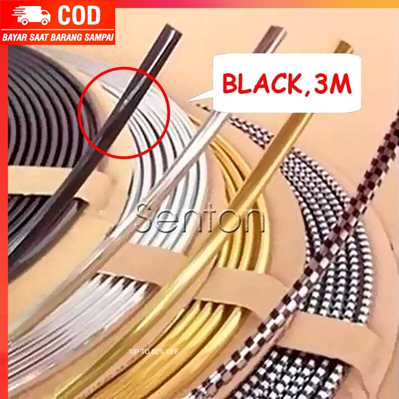 (100% BARANG ORI) OTOHEROES Lis Dekorasi Interior Mobil Chrome Trim Strip 4M - C3578